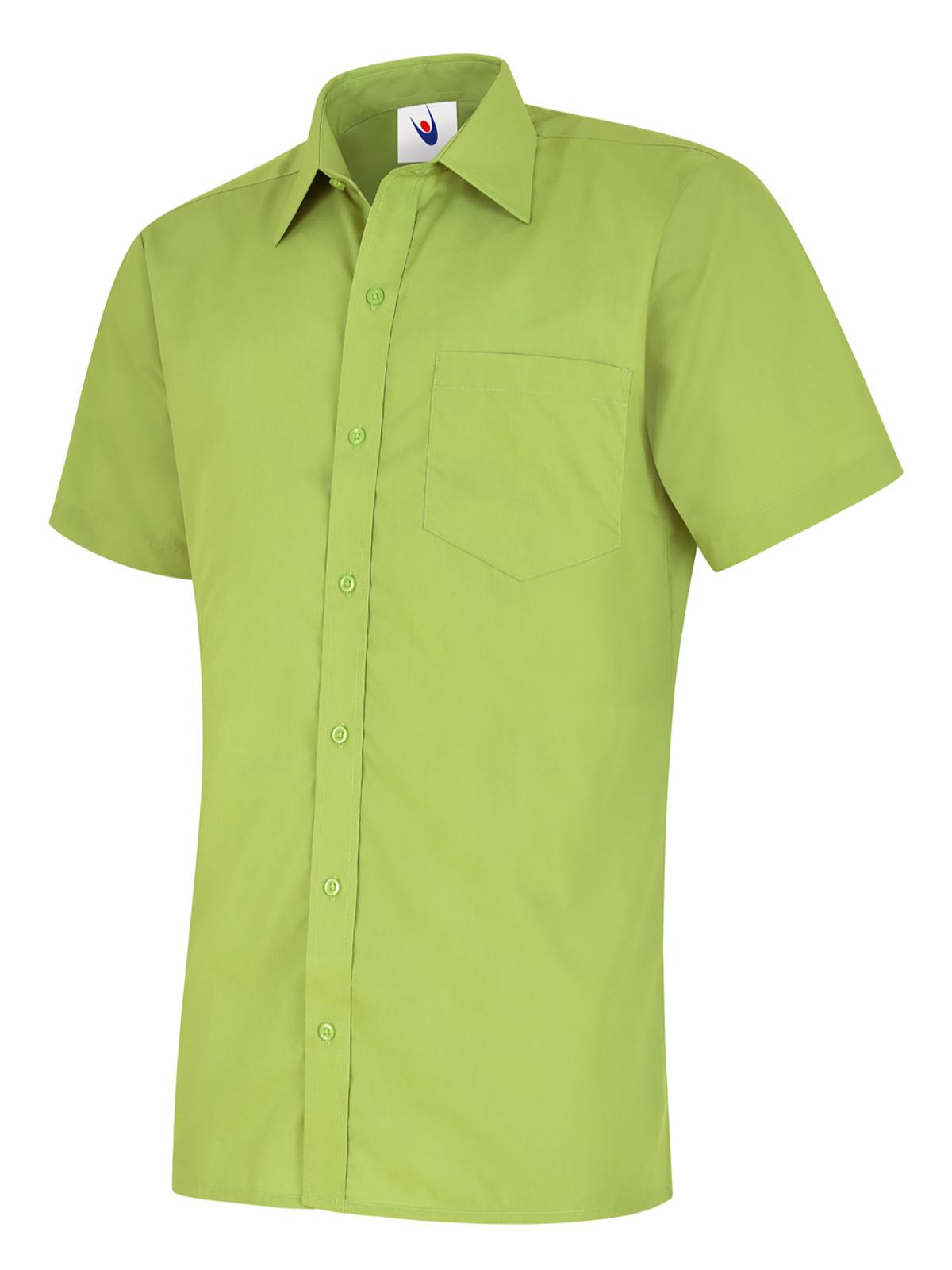 mens_poplin_half_sleeve_shirt_lime