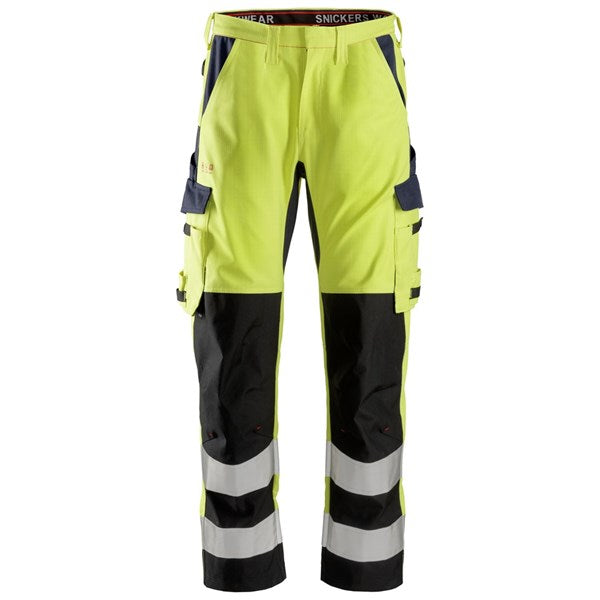 Snickers 6364 Protecwork Trousers Reinforced shin Hi-vis Class 2