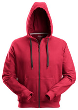 Snickers 2801 Classic Zip Hoodie Chilli - Chili red / XS - Sweatshirts