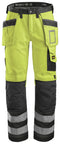 Snickers 3333 Hi-vis Trousers Yellow Class 2 Yellow/Muted Black