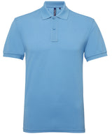 Asquith & Fox Men’s polycotton blend polo Cornflower - S - Polo Shirts