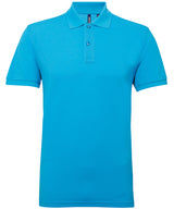 Asquith & Fox Men’s polycotton blend polo Turquoise - S - Polo Shirts