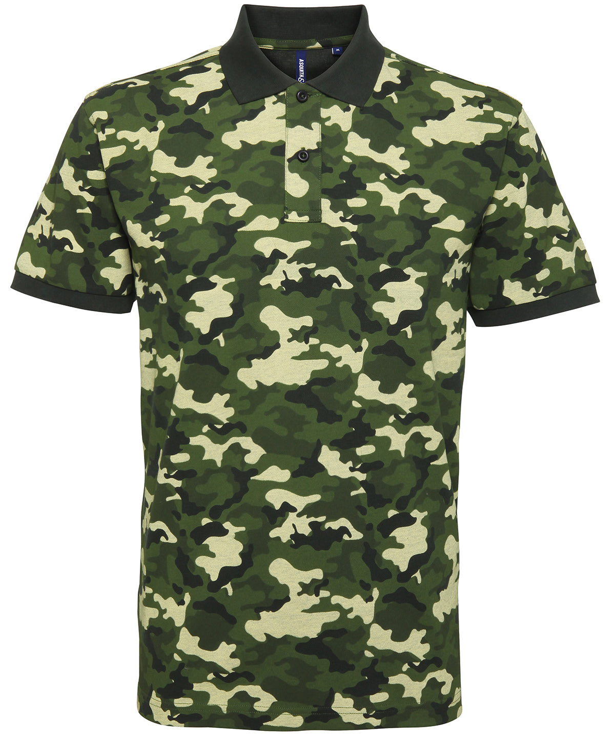 Asquith & Fox Mens camo piqué polo