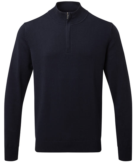 Asquith & Fox Men's cotton blend ¼ zip sweater