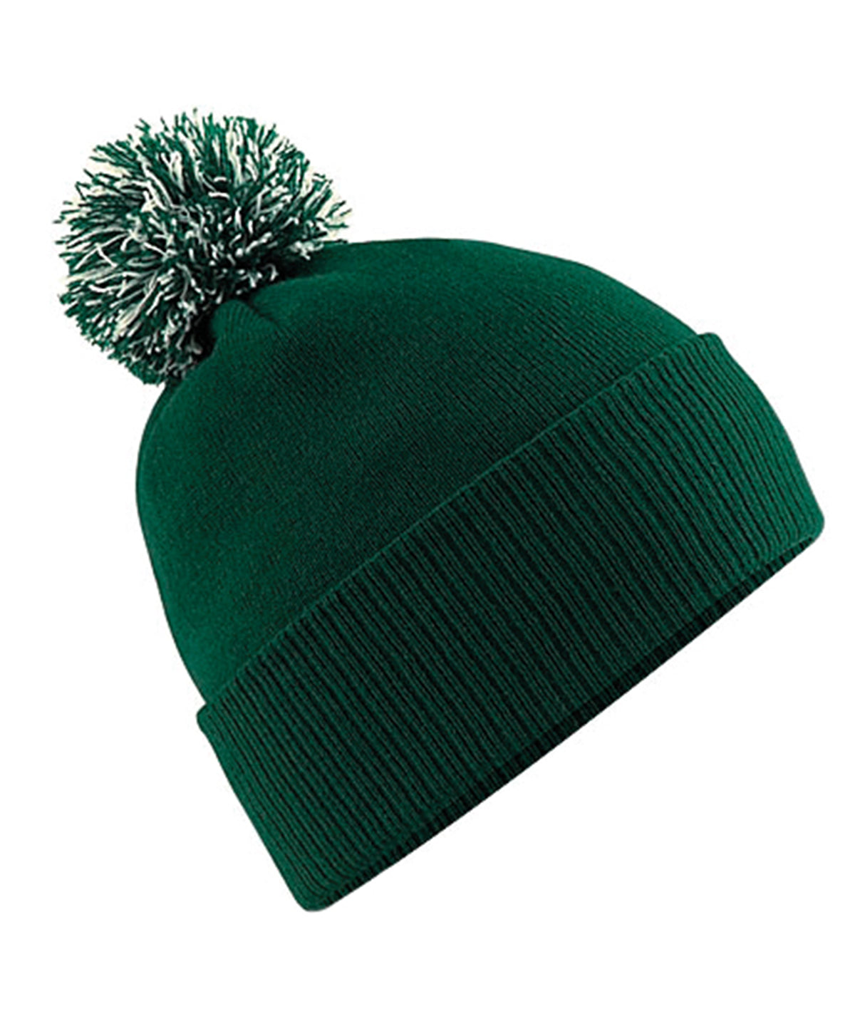 Beechfield Snowstar beanie - Bottle Green/Off White / One size - Hats