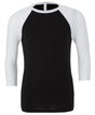 Bella Canvas Unisex triblend ¾ sleeve baseball t-shirt - Black/White / XS - T-Shirts