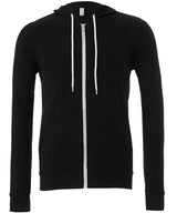 Bella Canvas Unisex Polycotton Fleece Full-Zip Hoodie - Black / XS - Hoodies