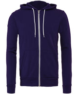 Bella Canvas Unisex Polycotton Fleece Full-Zip Hoodie - Team Purple / XS - Hoodies