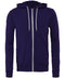 Bella Canvas Unisex polycotton fleece full-zip hoodie Team Purple