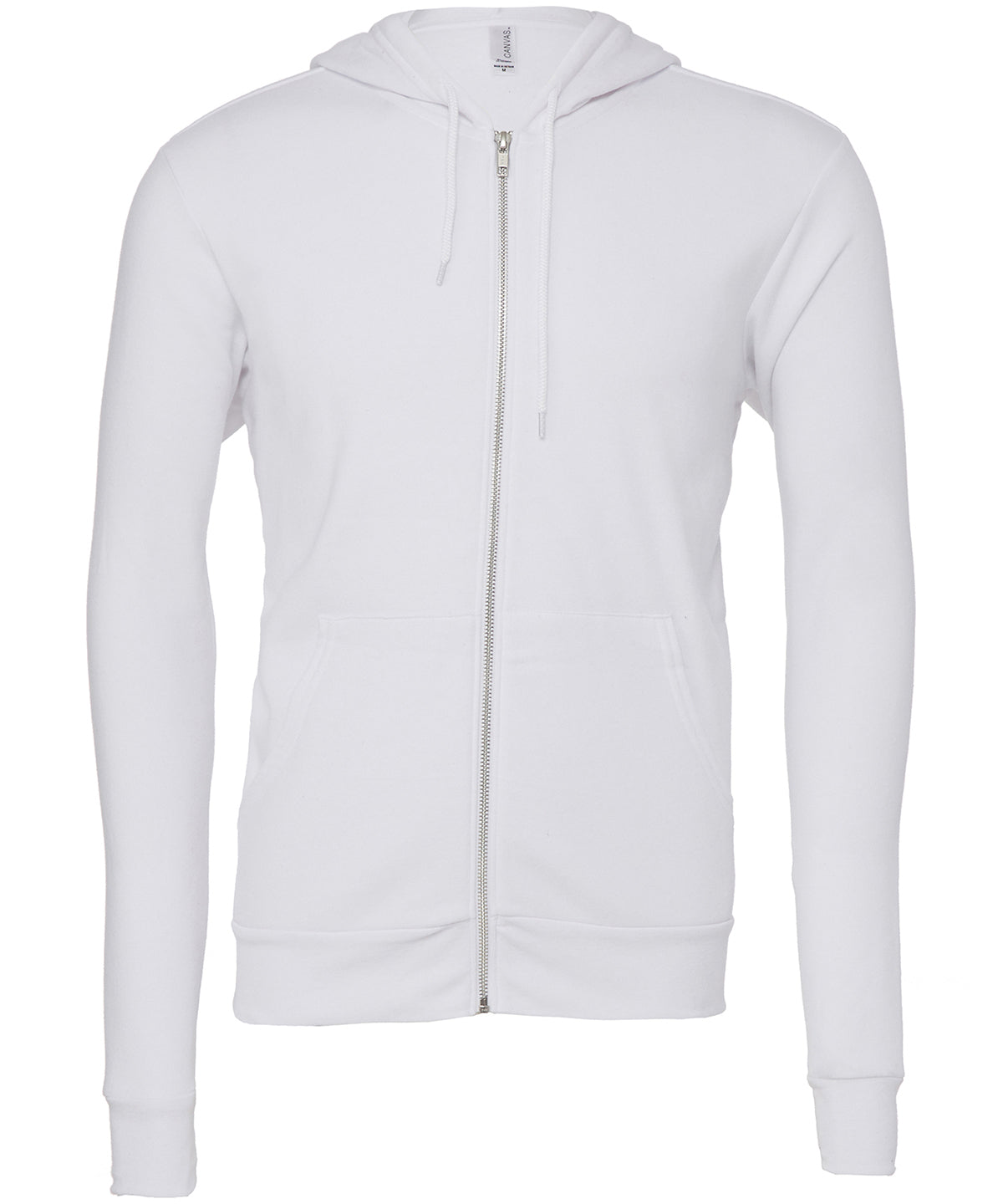 Bella Canvas Unisex polycotton fleece full-zip hoodie White