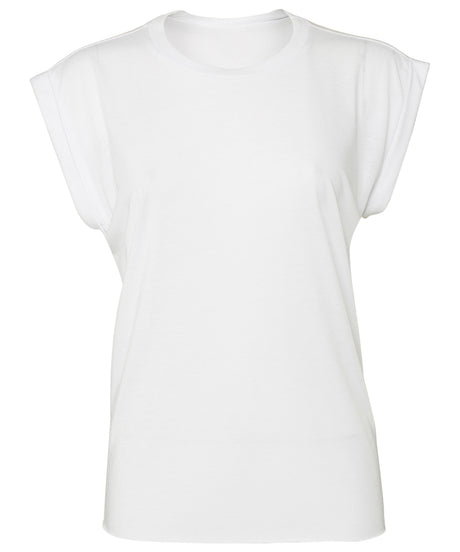 Bella Canvas Womens flowy muscle tee with rolled cuff