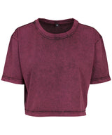 Build Your Brand Womens Acid Washed Cropped Tee