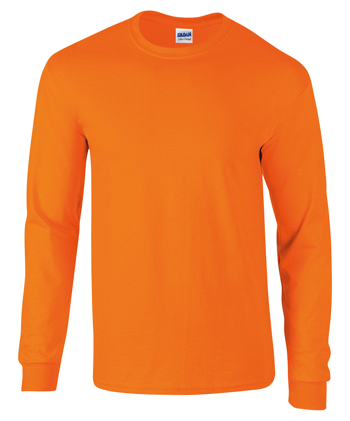 Gildan Ultra Cotton adult long sleeve t-shirt Safety Orange