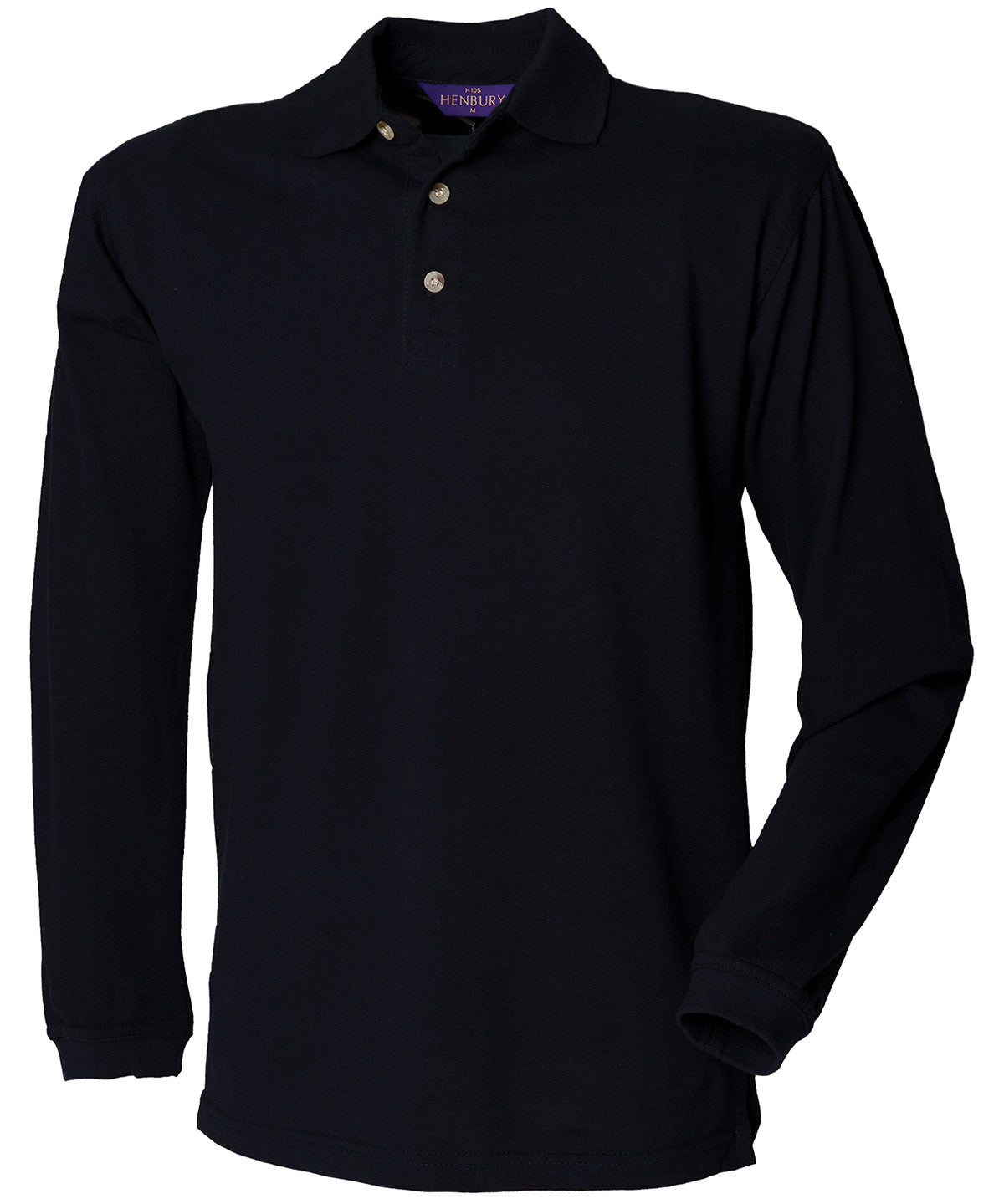 Henbury Long sleeve cotton polo shirt