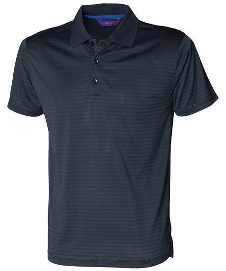 Henbury Cooltouch textured stripe polo
