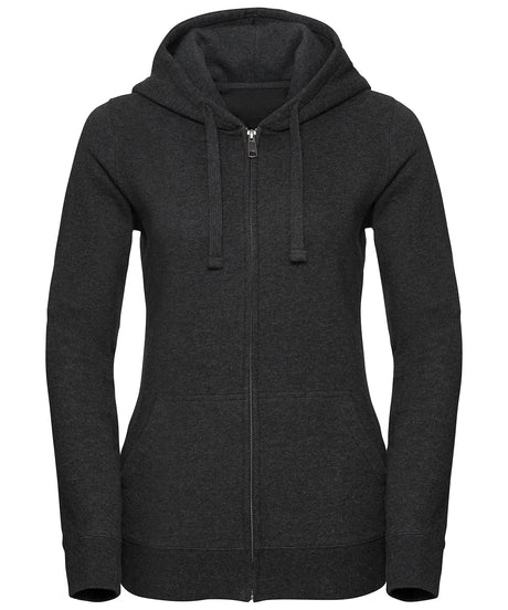 Russell Womens Authentic Melange Zipped Hood Sweatshirt