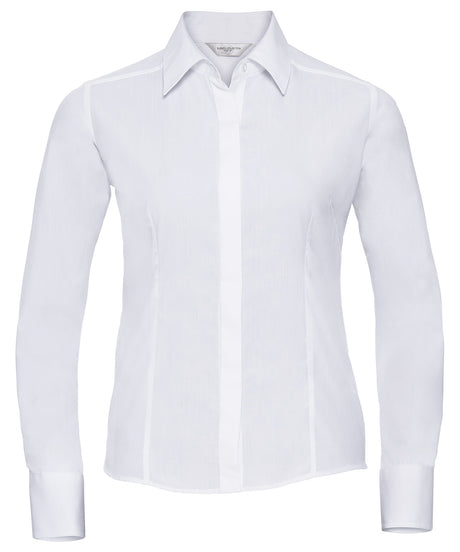 Russell Women'S Long Sleeve Polycotton Easycare Fitted Poplin Shirt