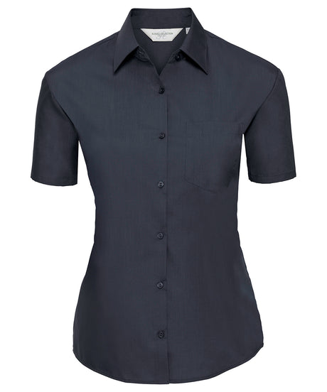 Russell Women'S Short Sleeve Polycotton Easycare Poplin Shirt