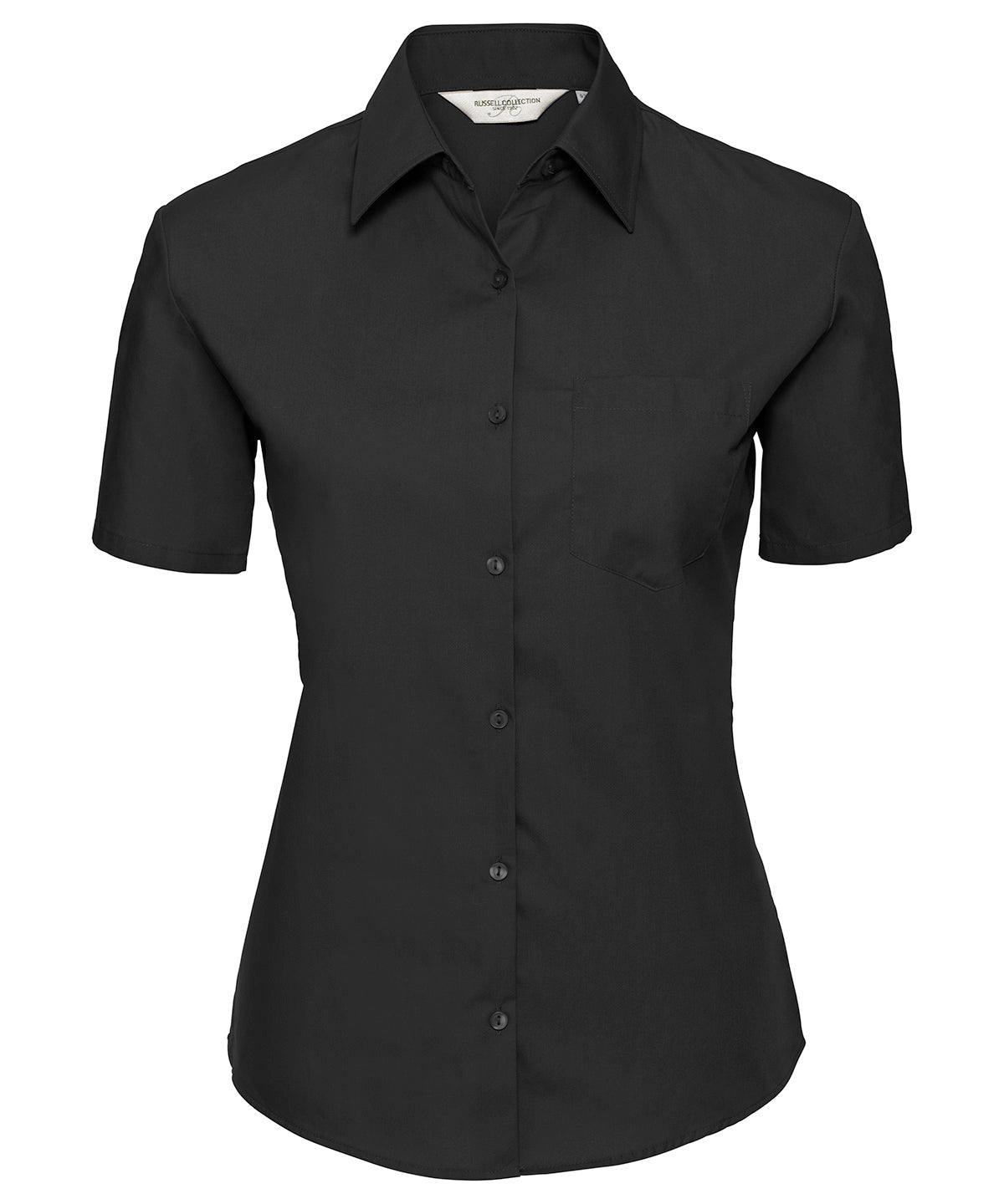 Russell Women'S Short Sleeve Pure Cotton Easycare Poplin Shirt