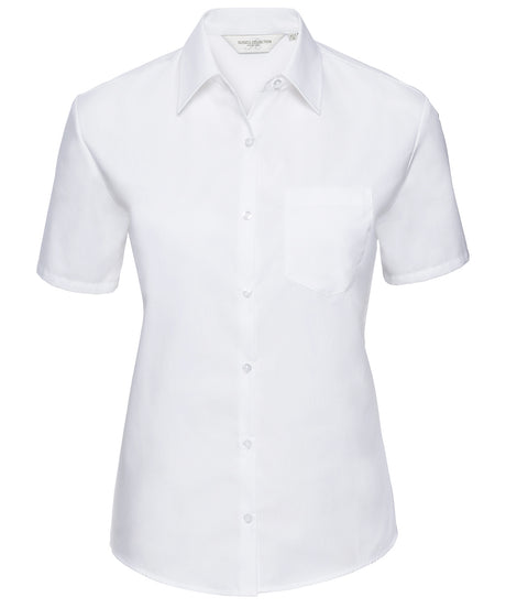 Russell Women'S Short Sleeve Pure Cotton Easycare Poplin Shirt