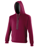 AWDis Varsity Hoodie Unisex - Burgundy/Charcoal / XS / hoodie - Hoodies