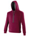 AWDis Varsity hoodie Burgundy/Charcoal