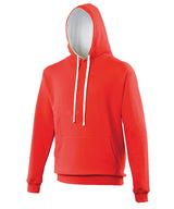 AWDis Varsity Hoodie Unisex - Fire Red/Arctic White / XS / hoodie - Hoodies