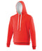 AWDis Varsity hoodie Fire Red/Arctic White