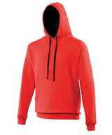 AWDis Varsity Hoodie Unisex - Fire Red/Jet Black / XS / hoodie - Hoodies