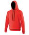 AWDis Varsity hoodie Fire Red/Jet Black
