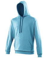 AWDis Varsity Hoodie Unisex - Hawaiian Blue/Oxford Navy / XS / hoodie - Hoodies