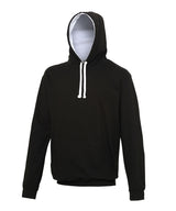 AWDis Varsity Hoodie Unisex - Jet Black/Arctic White / S / hoodie - Hoodies