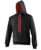 AWDis Varsity hoodie Jet Black/Fire Red