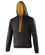 AWDis Varsity Hoodie Unisex - Jet Black/Orange Crush / XS / hoodie - Hoodies