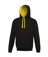 AWDis Varsity Hoodie Unisex - Jet Black/Sun Yellow / S / hoodie - Hoodies