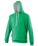 AWDis Varsity Hoodie Unisex - Kelly Green/Arctic White / XS / hoodie - Hoodies