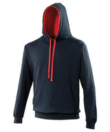 AWDis Varsity Hoodie Unisex - New French Navy/Fire Red / XS / hoodie - Hoodies
