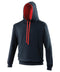 AWDis Varsity hoodie New French Navy/Fire Red