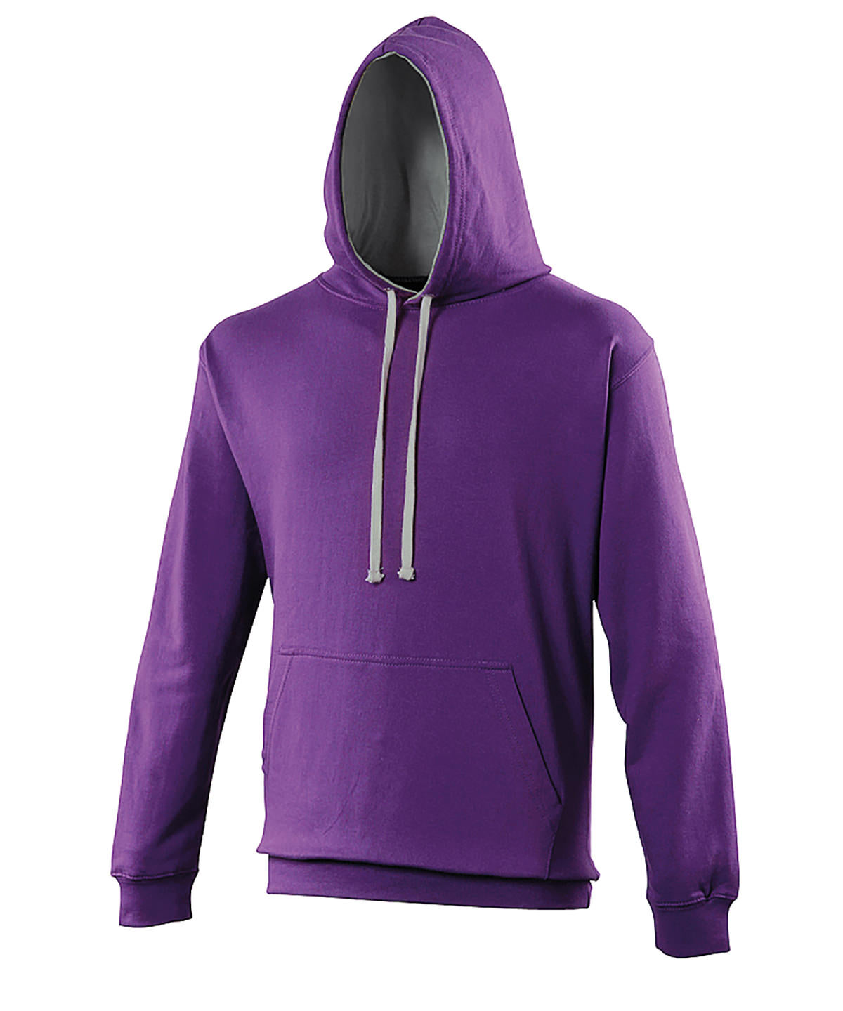 AWDis Varsity hoodie Purple/Heather Grey