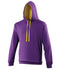 AWDis Varsity hoodie Purple/Sun Yellow