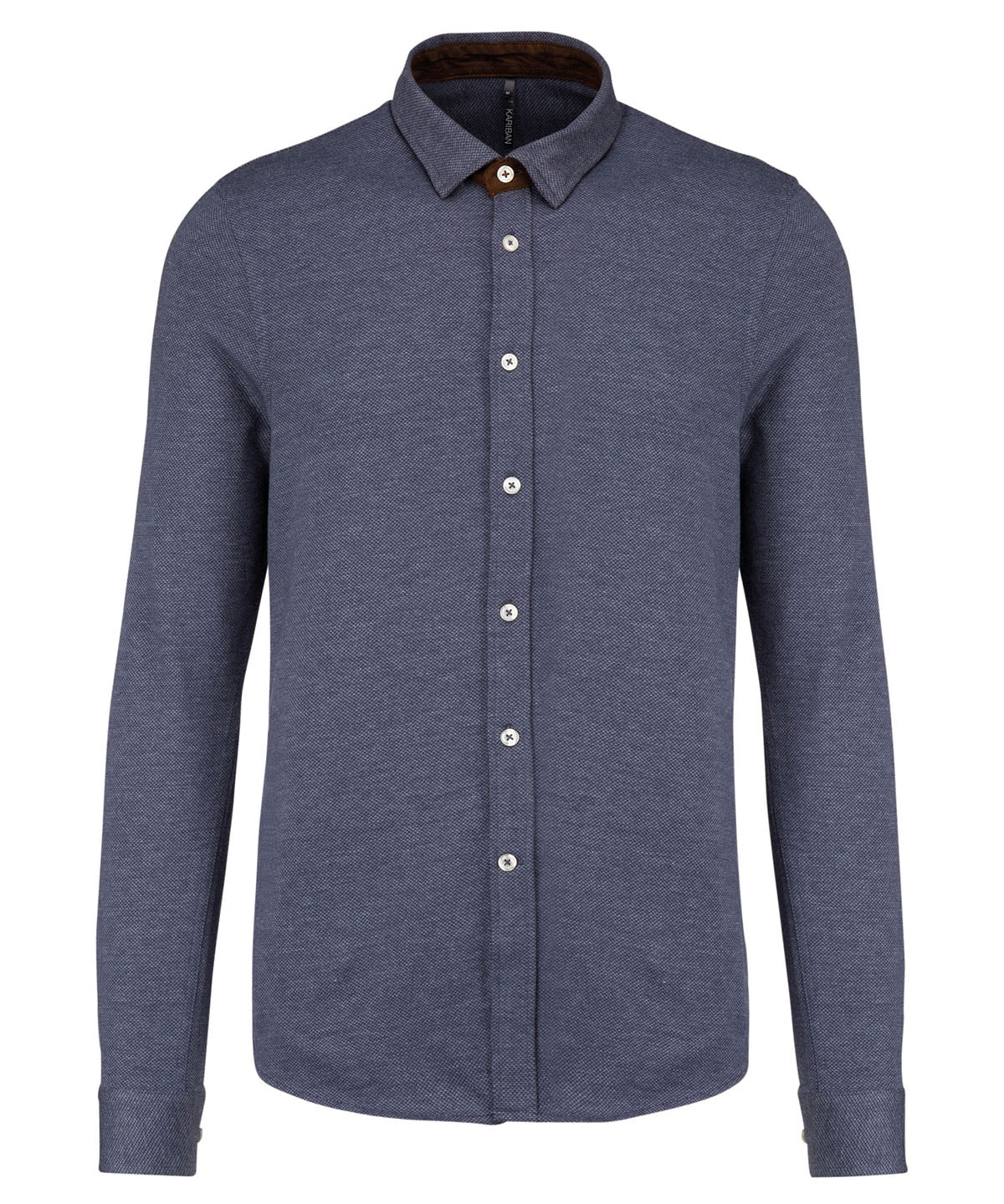 Kariban Long-sleeved jacquard knit shirt