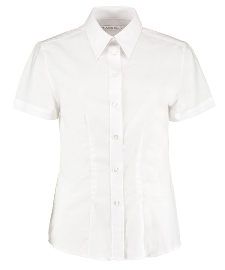 Kustom Kit Women's workplace Oxford blouse short-sleeved