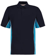 Kustom Kit Track polo Navy/Turquoise/White - S - Polo Shirts