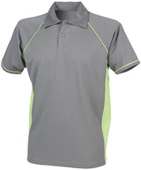 Finden & Hales Piped performance polo Gunmetal Grey/Lime - S - Polo Shirts