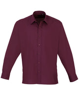 Premier Long sleeve poplin shirt Aubergine - 14.5 - Shirts