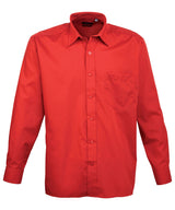 Premier Long sleeve poplin shirt Red - 14.5 - Shirts