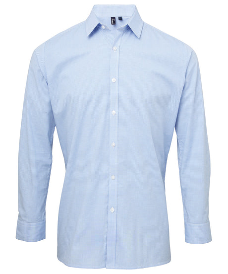 Premier Microcheck  long sleeve cotton shirt