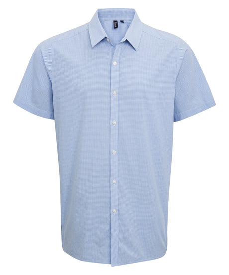 Premier Microcheck  short sleeve cotton shirt