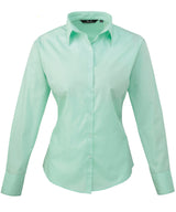 Premier Women’s poplin long sleeve blouse Aqua - 6 - Blouses