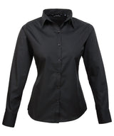 Premier Women’s poplin long sleeve blouse Black - 6 - Blouses